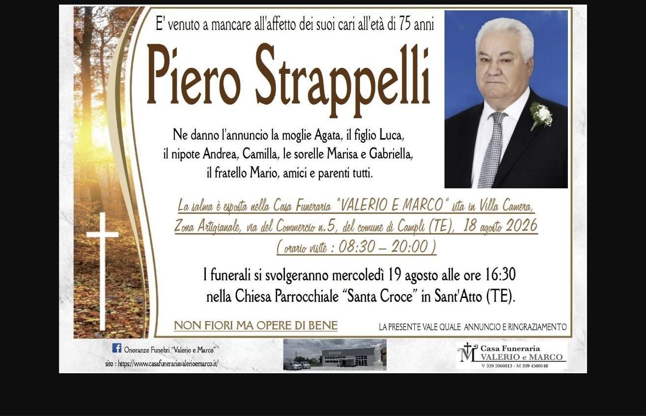 Necrologio di Piero Strappelli
