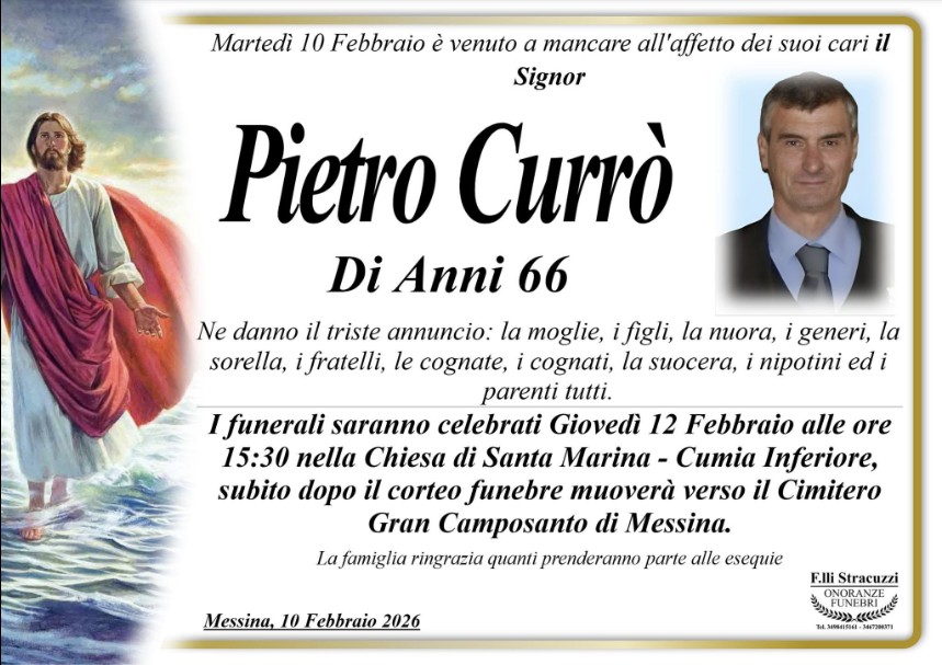 Necrologio di Pietro Currò