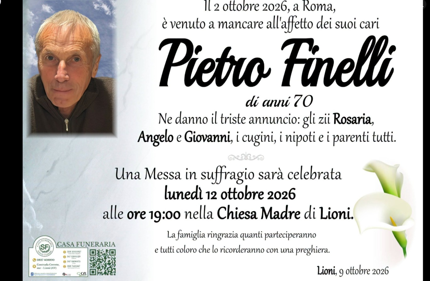 Necrologio di Pietro Finelli