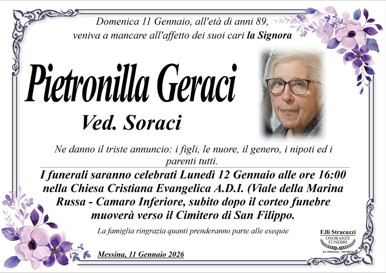 Necrologio di Pietronilla Geraci
