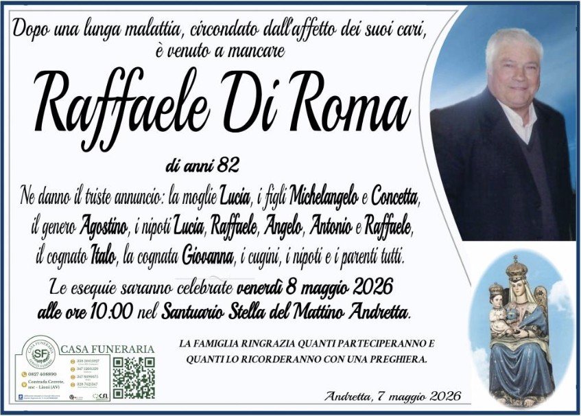 Necrologio di Raffaele Di Roma