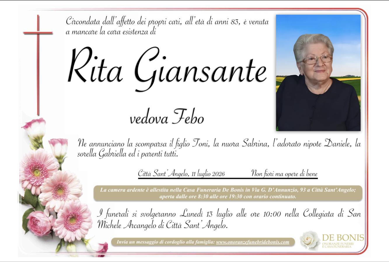 Necrologio di Rita Giansante