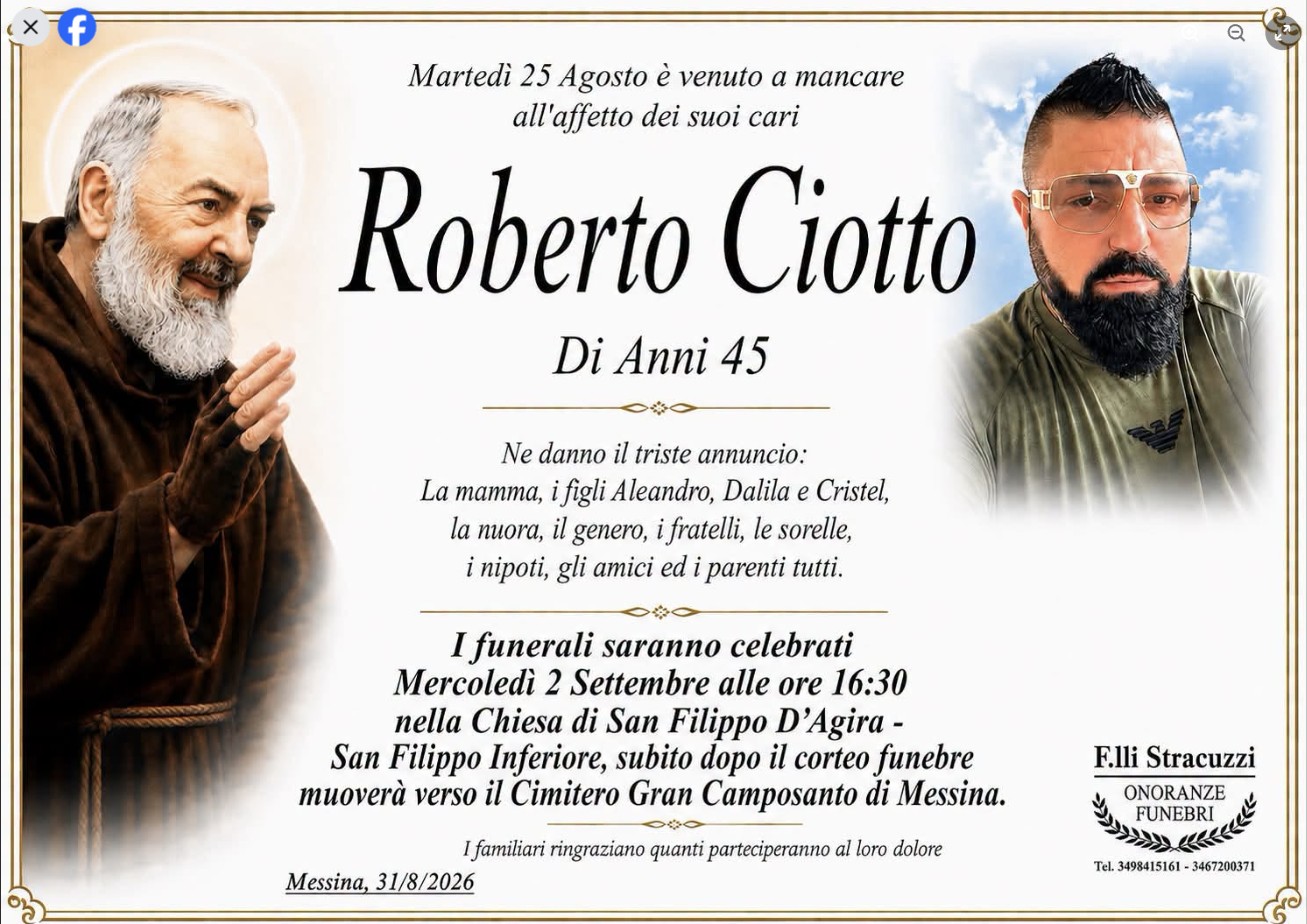 Necrologio di Roberto Ciotto