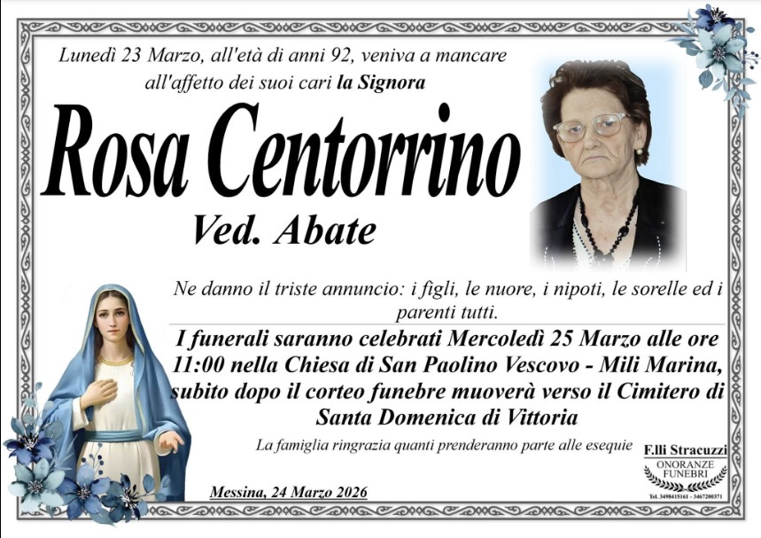Necrologio di Rosa Centorrino