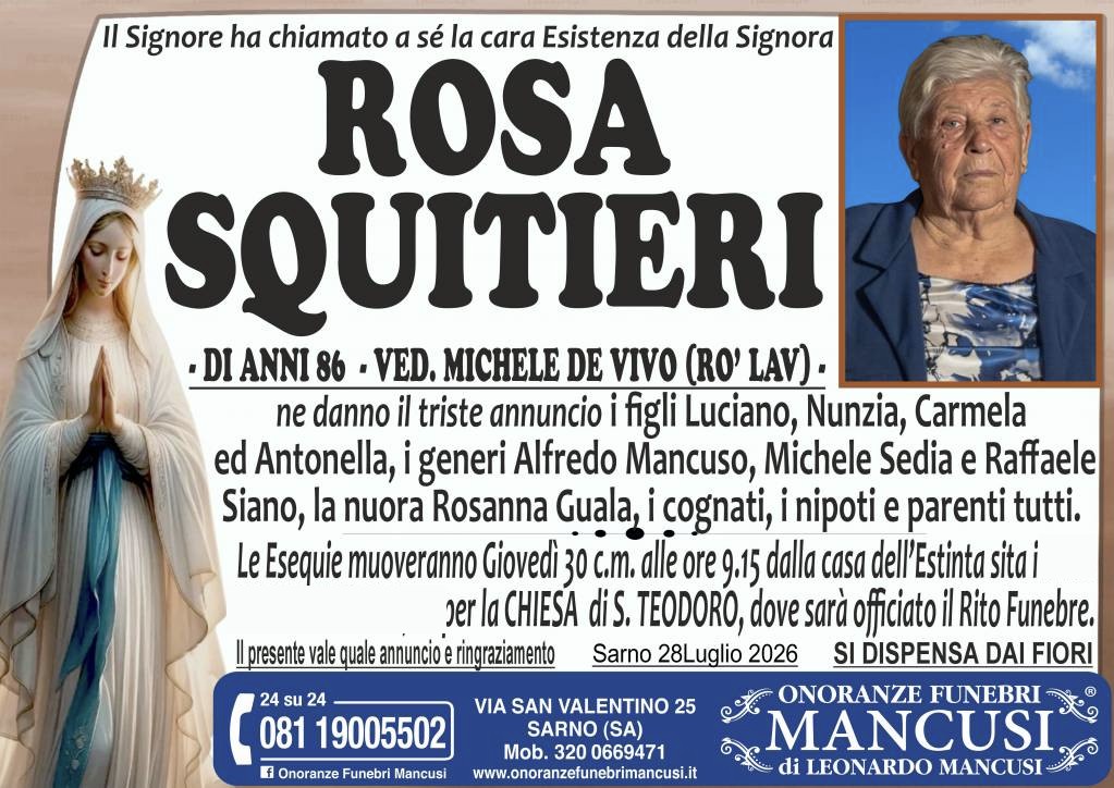 Necrologio di Rosa Squitieri