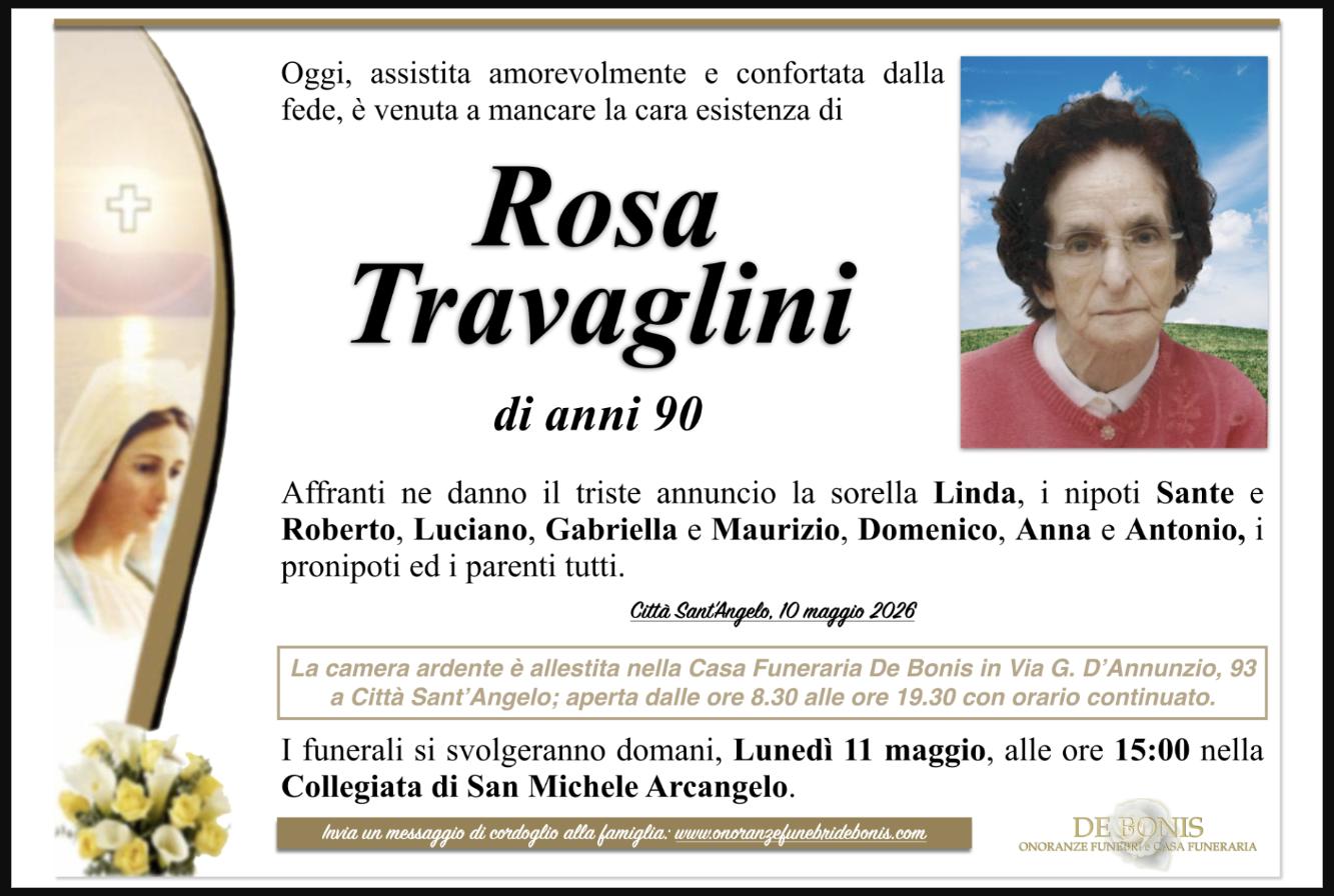 Necrologio di Rosa Travaglini