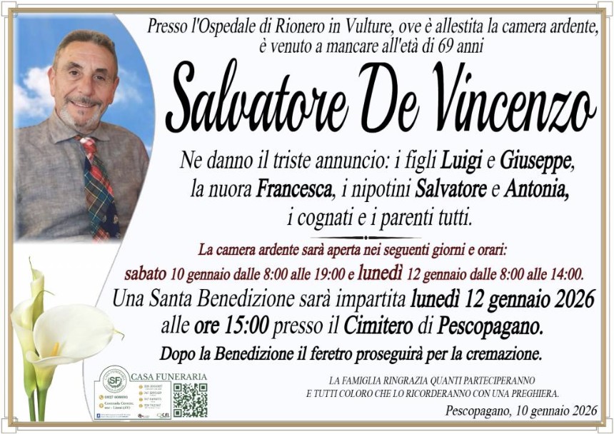 Necrologio di Salvatore De Vincenzo