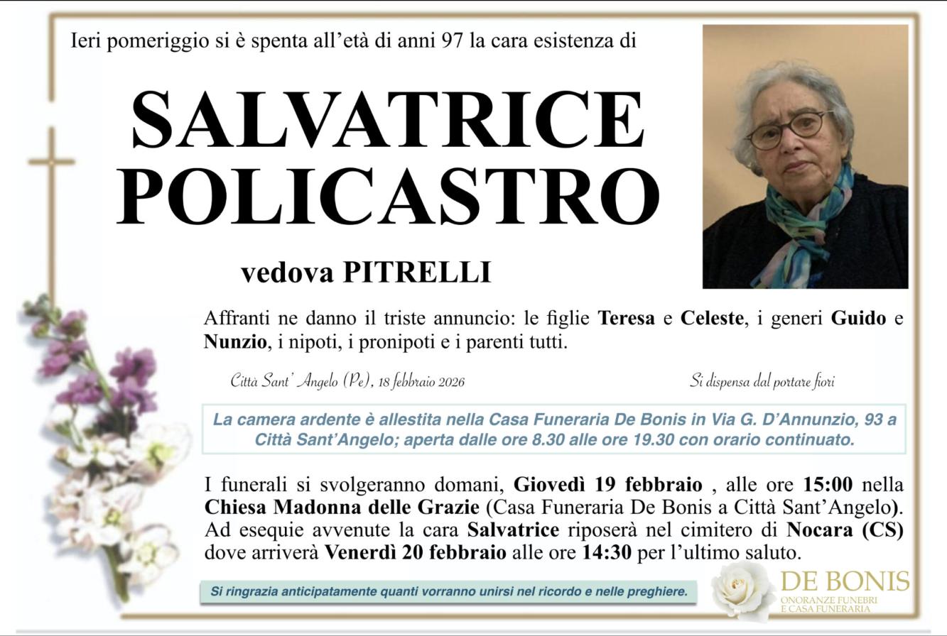 Necrologio di Salvatrice Policastro