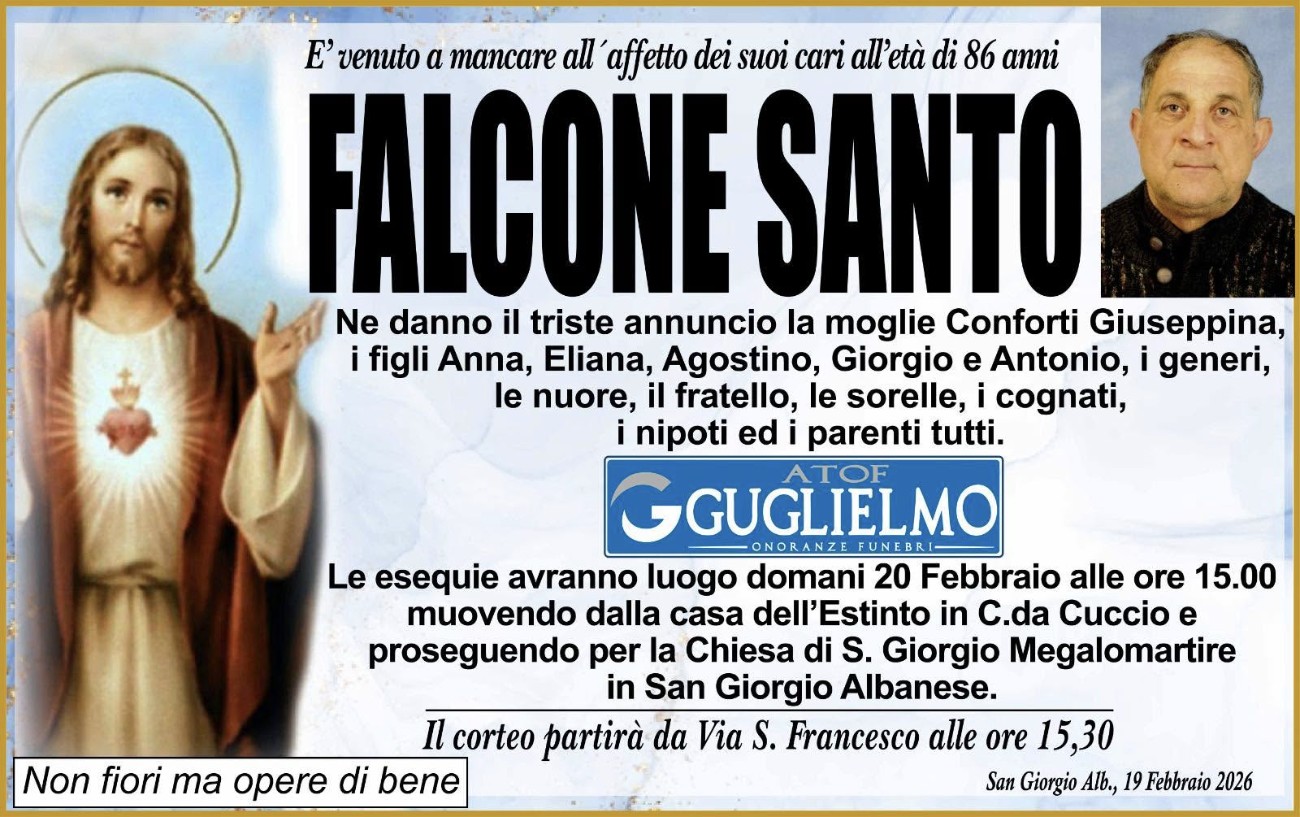 Necrologio di Santo Falcone