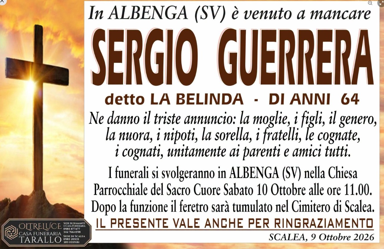 Necrologio di Sergio Guerrera
