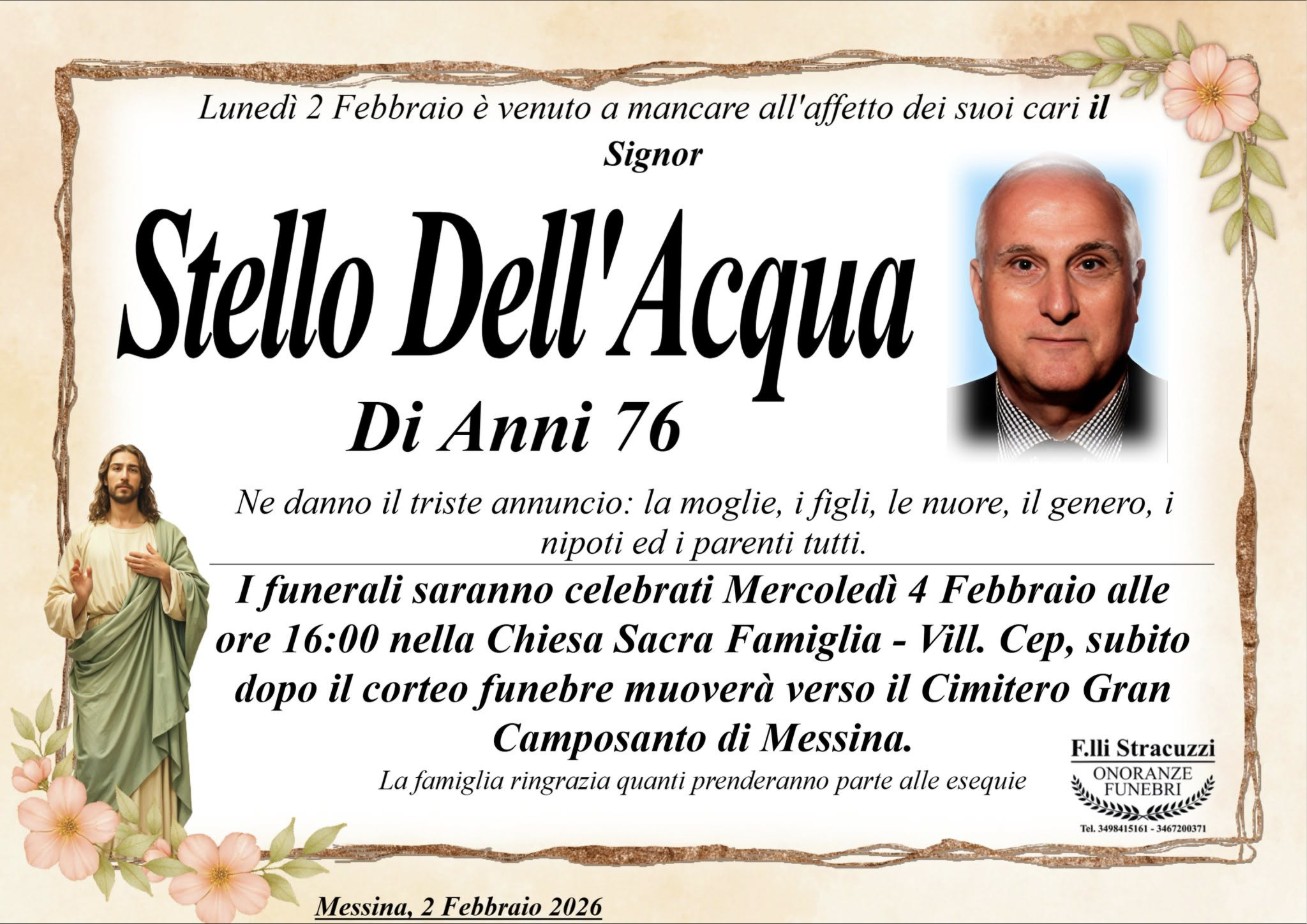 Necrologio di Stello Dell'Acqua