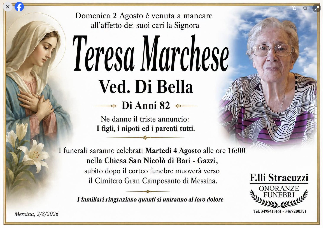 Necrologio di Teresa Marchese