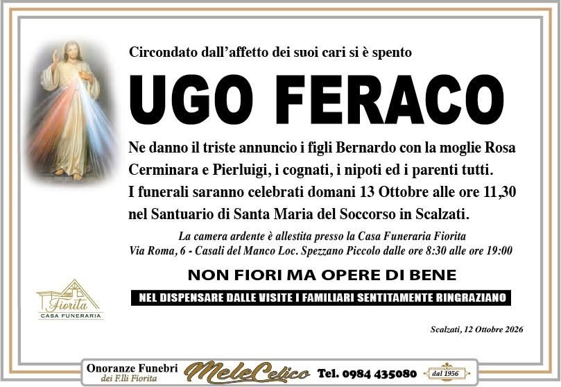 Necrologio di Ugo Feraco