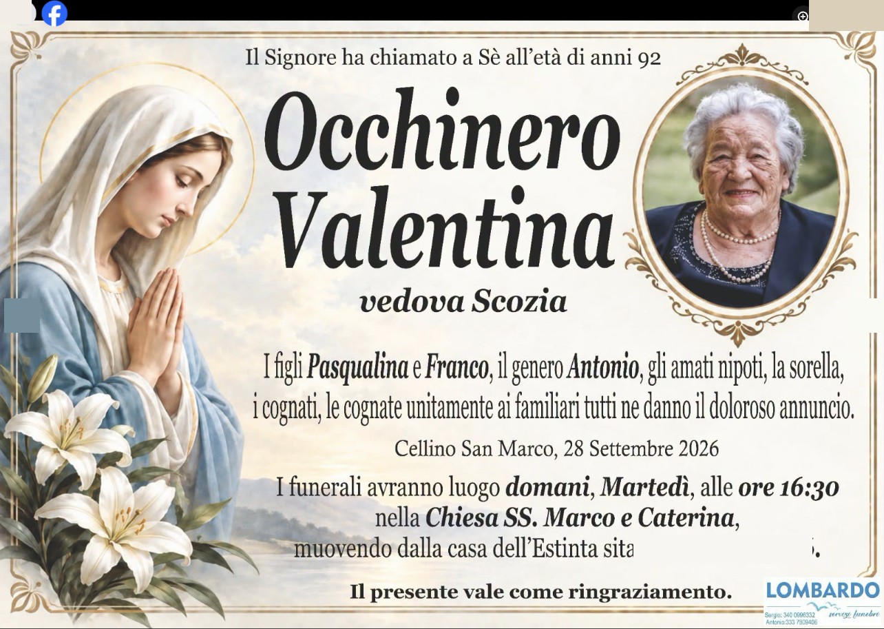 Necrologio di Valentina Occhinero