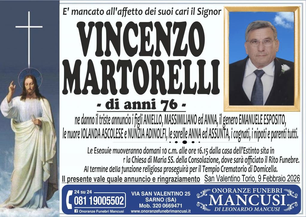 Necrologio di Vincenzo Martorelli