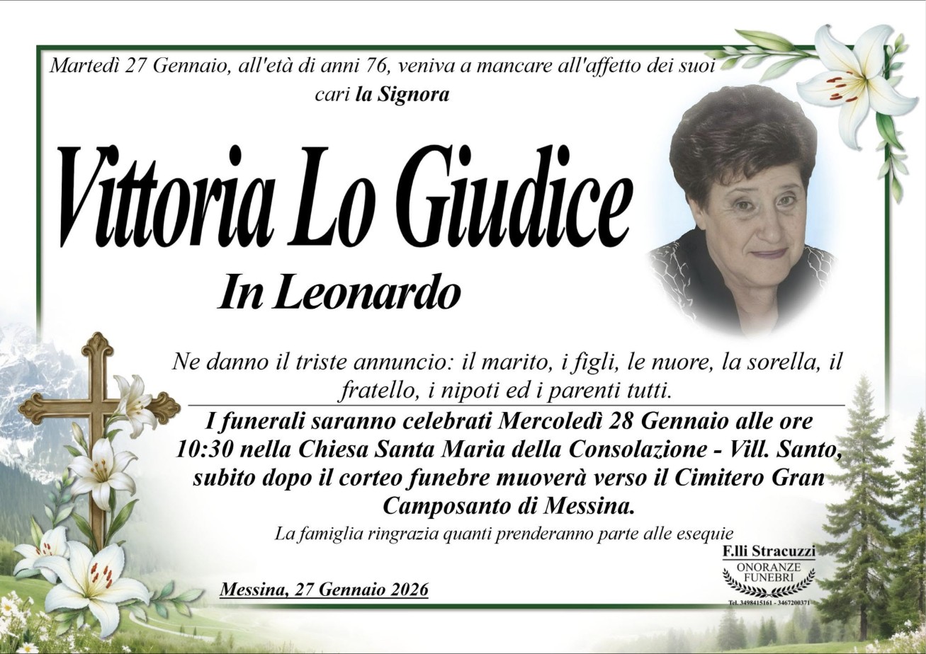 Necrologio di Vittoria Lo Giudice